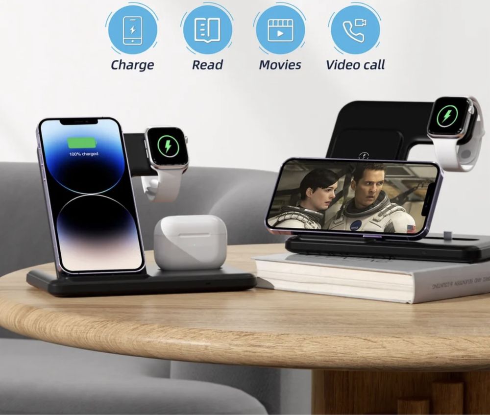 3в1 Fast charging, wireless станция за Iphone, Airpods и AppleWatch