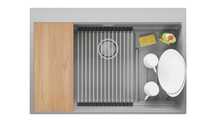 Сива кухненска мивка от гранит Осло 80 Max Multilevel 780 x 530 mm