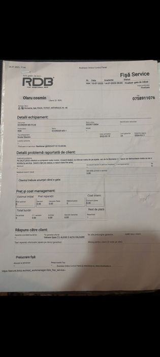 Vind scuter electric 3200 lei