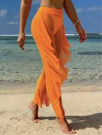 Pantaloni de plaja portocalii