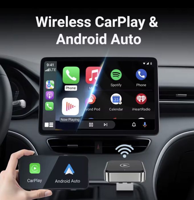 Adaptor wireless cu conectare automată la CarPlay si Android Auto