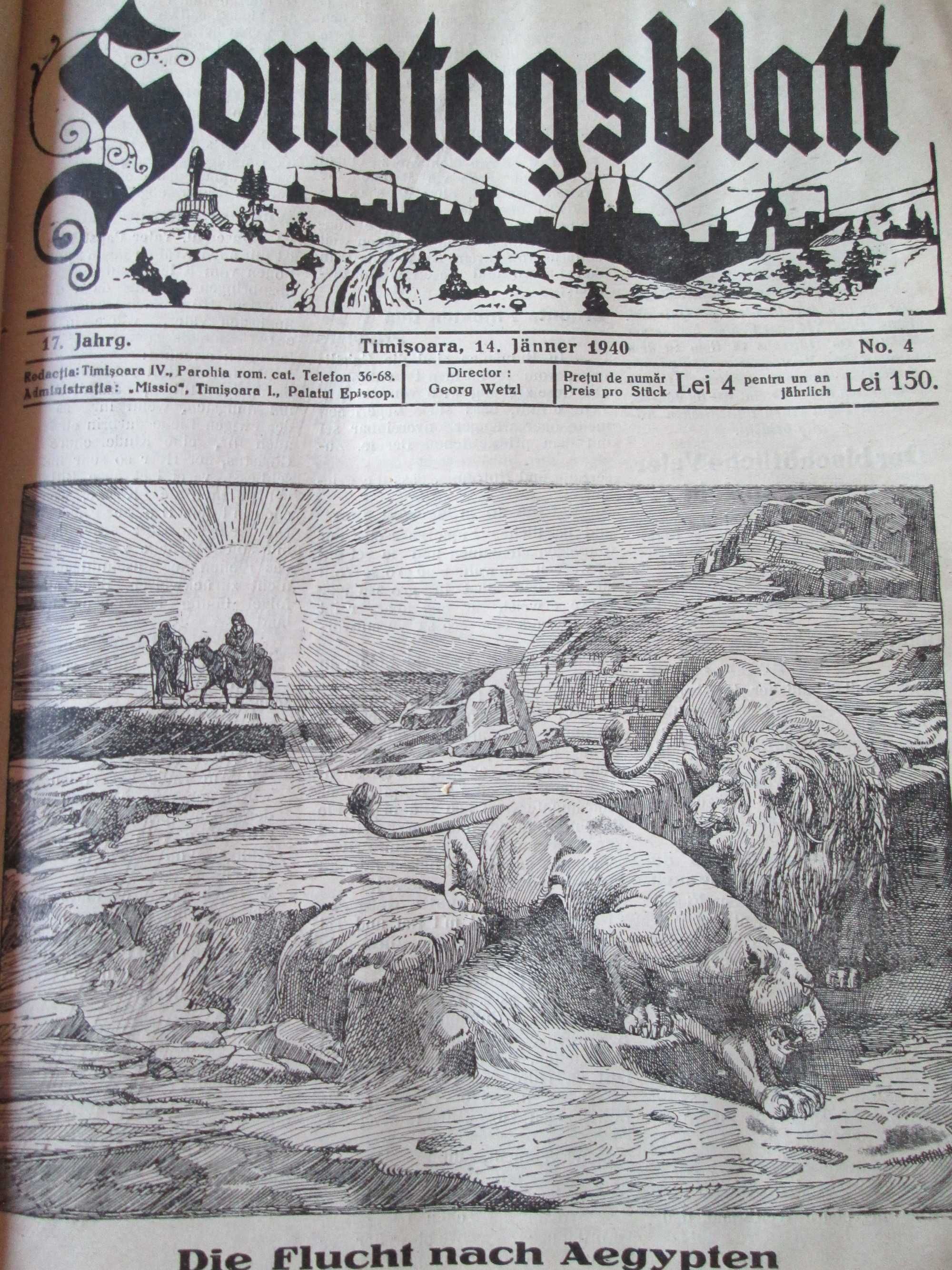 Ziare vechi, Timisoara, Temesvar: Sonntagsblatt, nr. 1-26 1939-1940