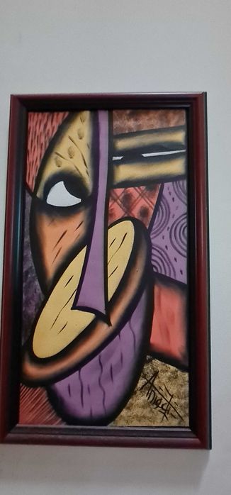 pictura abstracta, set 5 tablouri inramate, 315x530 mm