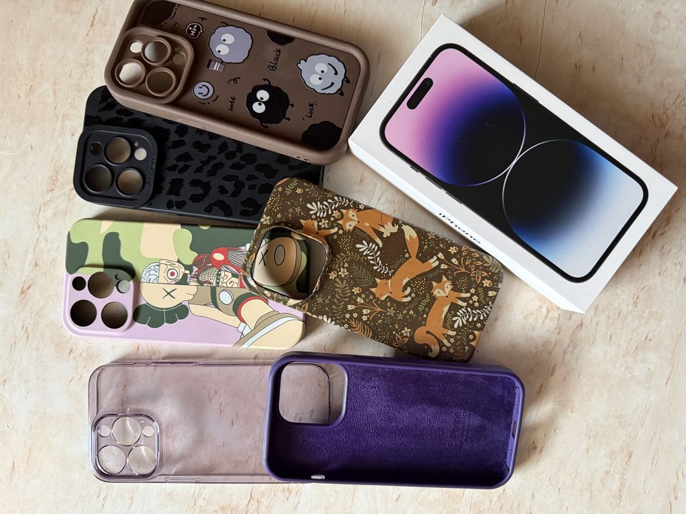 iPhone 14 Pro 128 ГБ • Отличное состояние + 6 чехлов