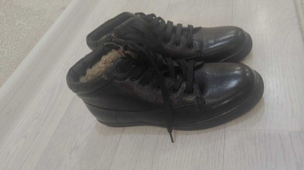 Ботинка зимний натуральная кожа натурпльный мех