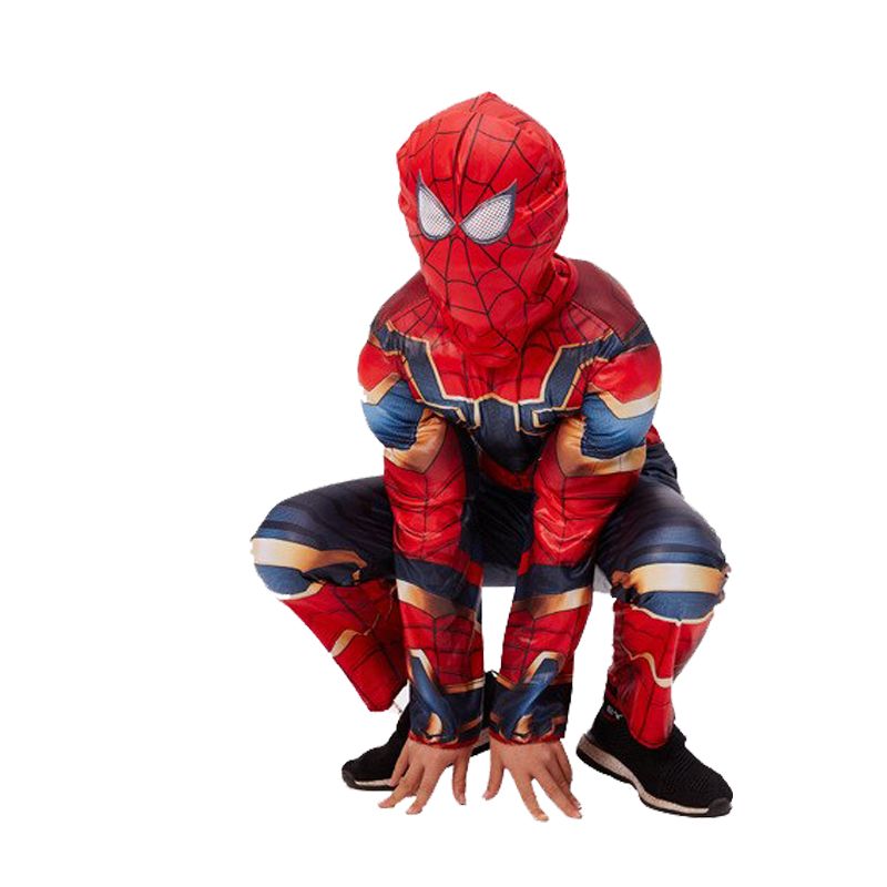 Costum pentru copii Iron Spiderman, rosu, 3-5 ani, figurina inclusa