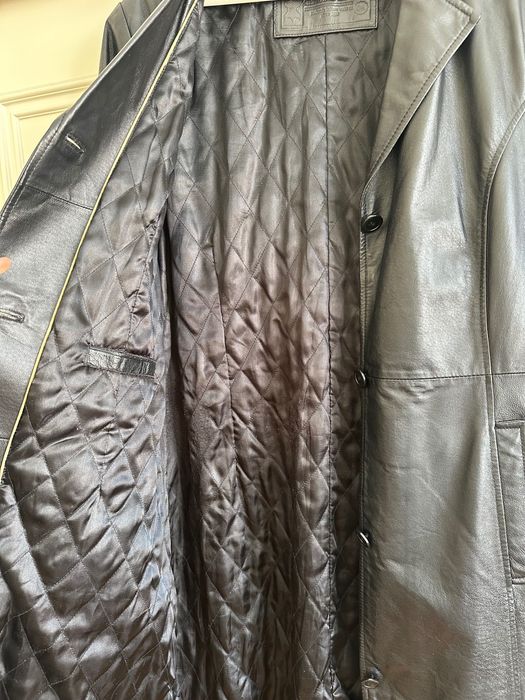 Haină lungă de piele naturală