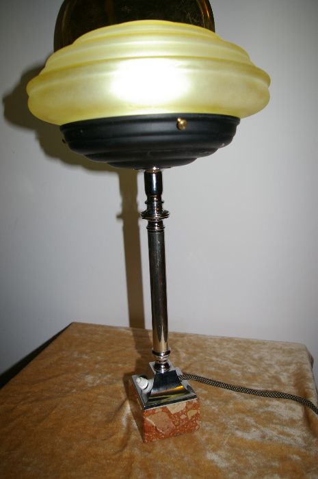 Vand lampa de birou Art deco,combinatie deosebita intre crom si marmur