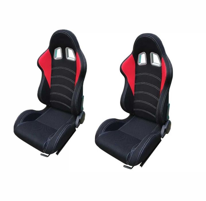 Спортни седалки за автомобил, сгъваеми, червен кант