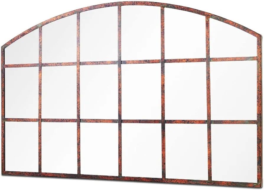 Oglinda de gradina mare, rustica, curba, din metal, 90 x 56 cm. (NOUĂ)