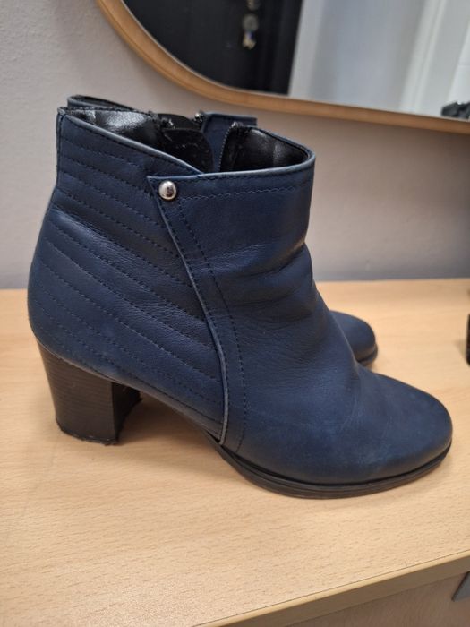 Сини кожени боти