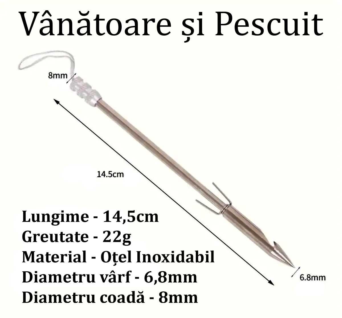 5 Sageti Prastie Vanatoare Pescuit Sageata, BONUS 50 Bile Otel 6mm