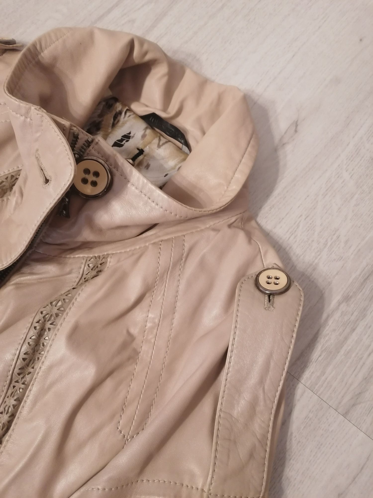 Geaca / palton dama din piele fina, mar 42 slim, noua, eleganta, model