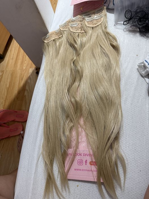 Extensii blonde 60 cm