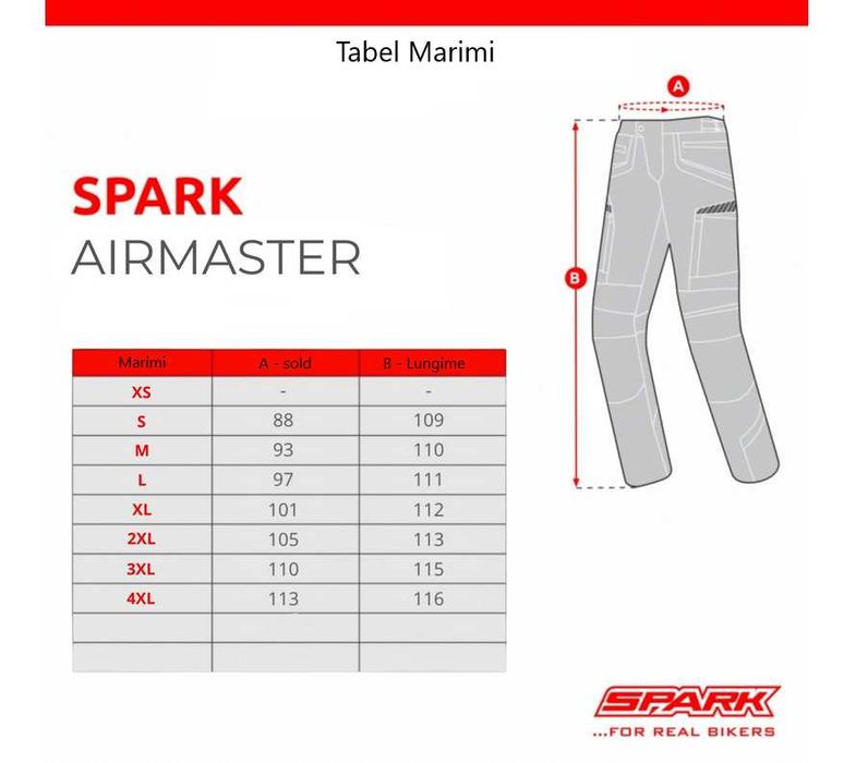 Pantaloni moto pentru 4 sezoane Spark Airmaster cu protectii incluse