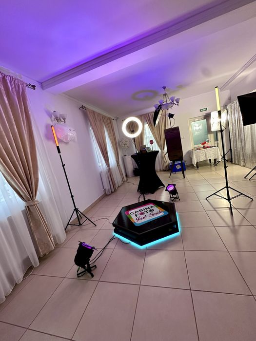 Cabina Foto Just Smile Iasi, platforma 360, fumul greu valsul mirilor