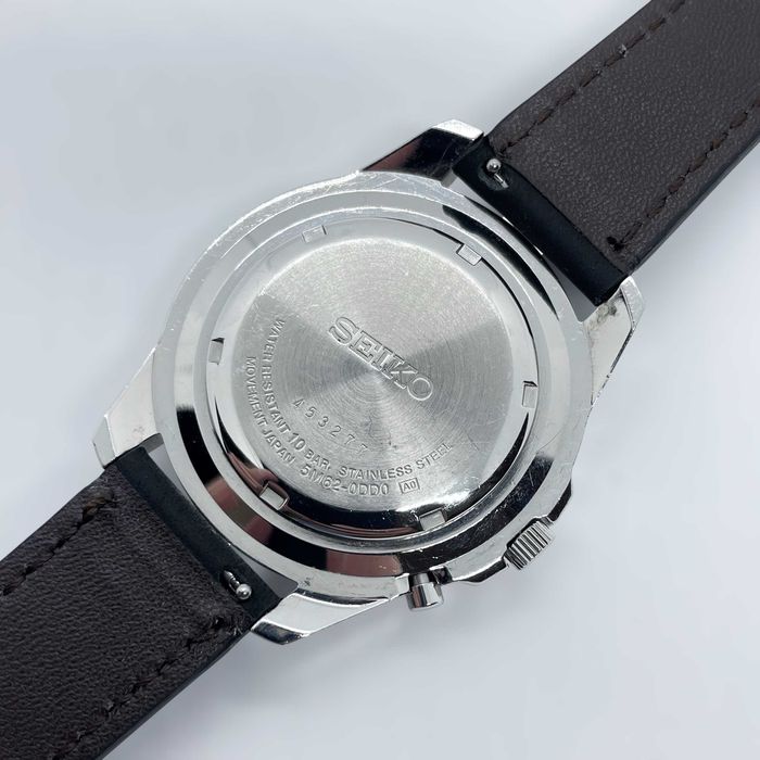 Seiko Kinetic – кенетичен мъжки часовник 42,5мм черен антрацит
