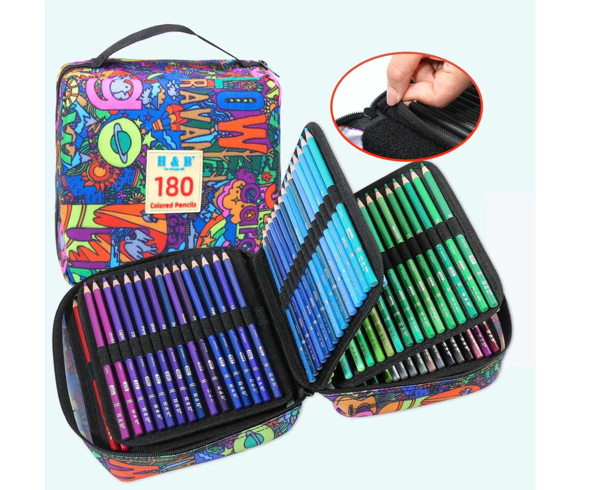 Set 180 creioane colorate penar Graffiti si 2 carti de colorat desen