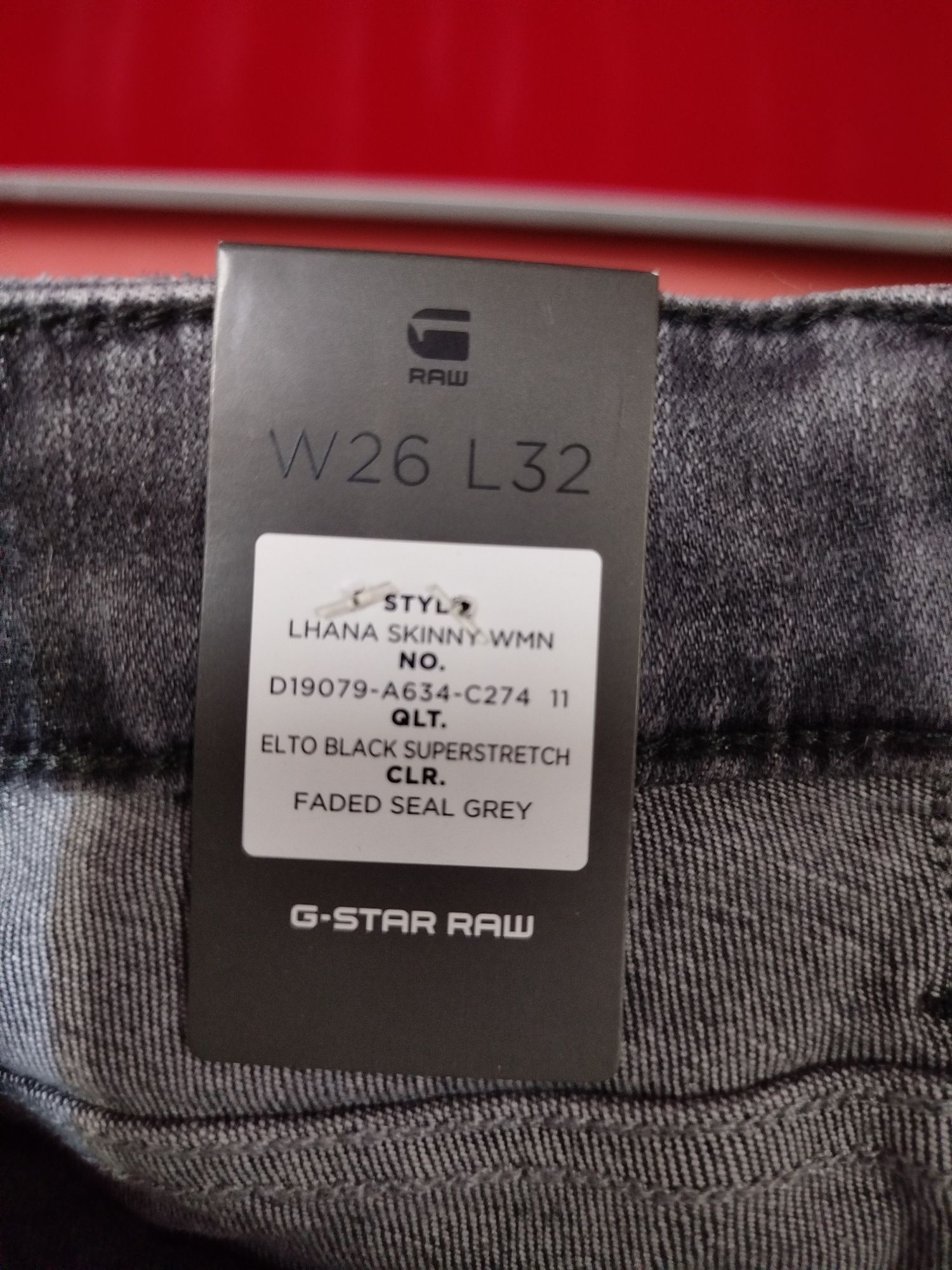 Оригинални дамски дънки G-Star Raw Lhana Skinny нови сиви