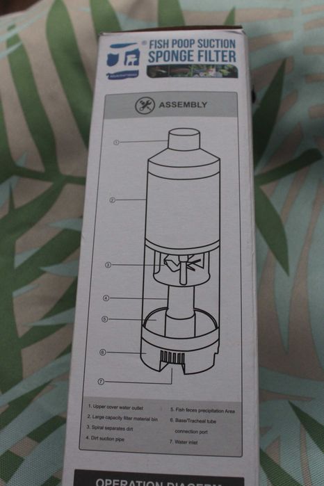 Филтър за аквариум, подходящ за рибки, водни костенурки, 26 см.