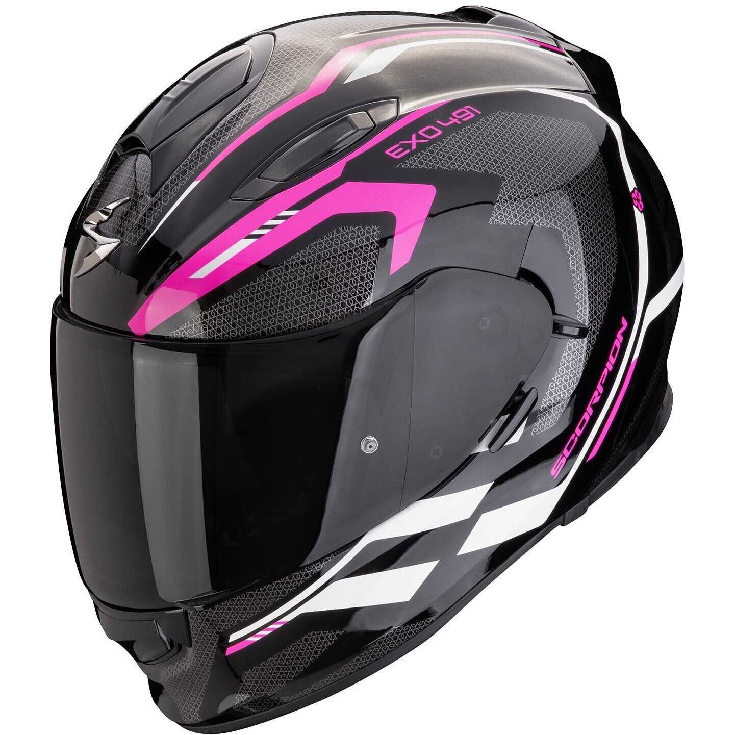 Мото Каска SCORPION EXO-491 KRIPTA Pink-Black,очила,L 59-60см