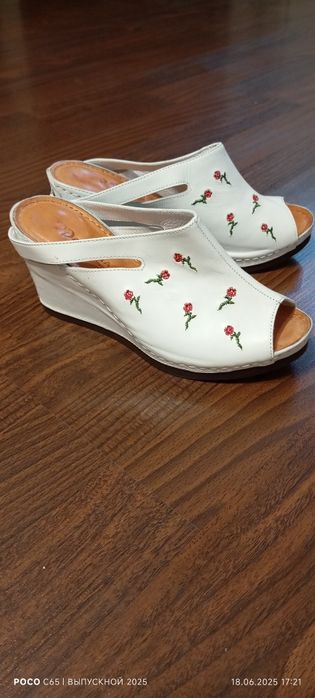 Босоножки натур.кожа.