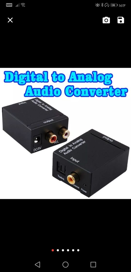 Convertor audio digital optic in analog Adaptor / Decodor TV