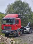 MAN Abroll cu macara forestieră Z, 6x4, 460CP, Container
