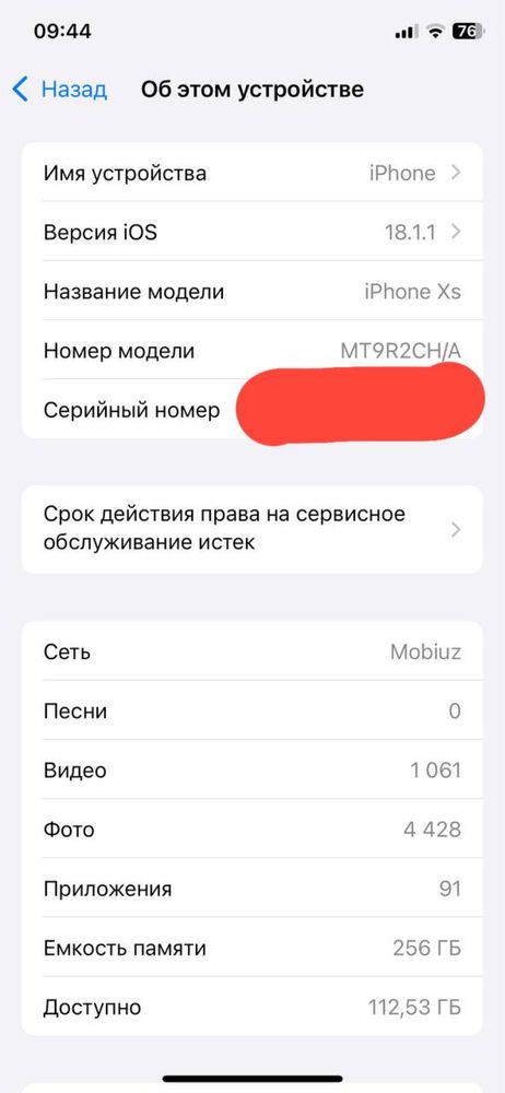 Iphone XS 256 gb