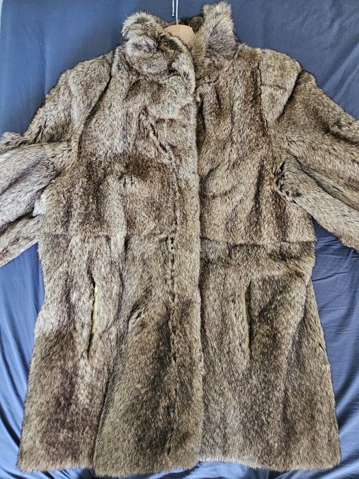 Кожено палто естествен косъм