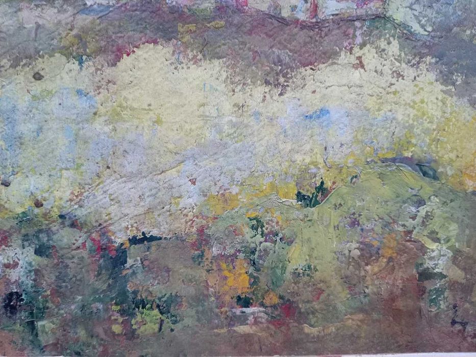 Tablou vechi - cabana in munti semnat AC ( Ciucurencu)