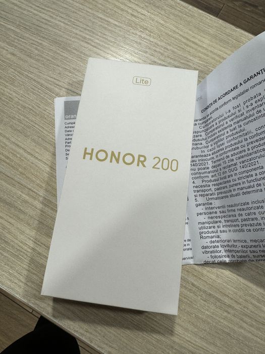 Honor 200 Lite, 8GB RAM, 256GB, 5G,  Black, Sigilat/Garantie 2 ANI!