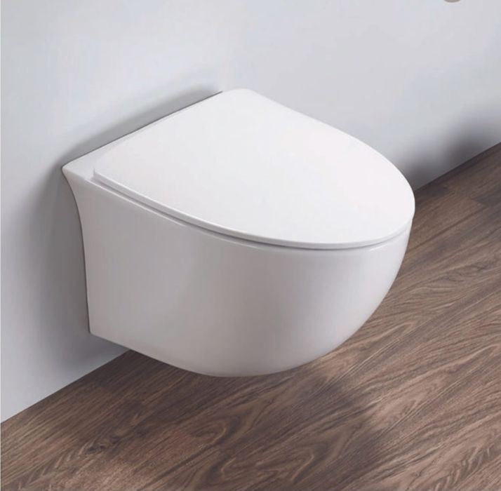 Set vas wc rimless suspendat, cu capac softclose, Foglia Alice