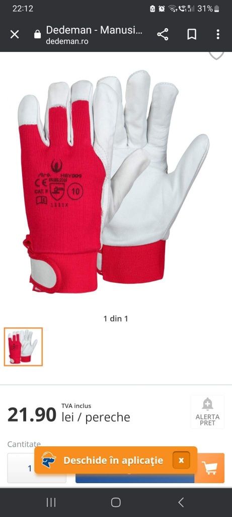 Mănuși guide roșu cu alb