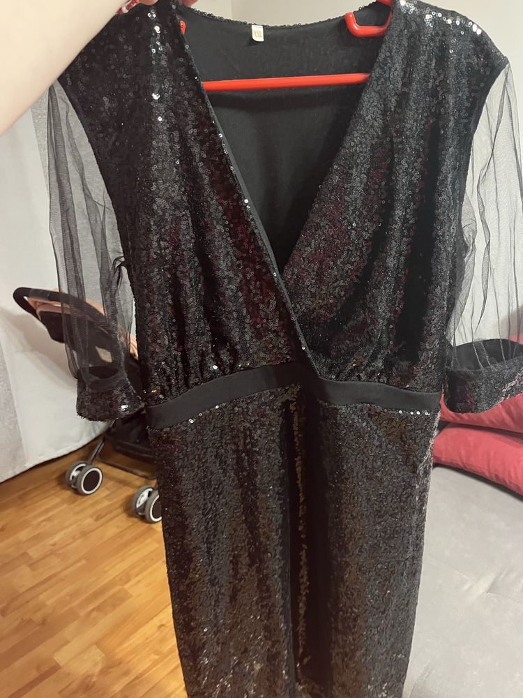 Rochie eleganta neagra cu paiete