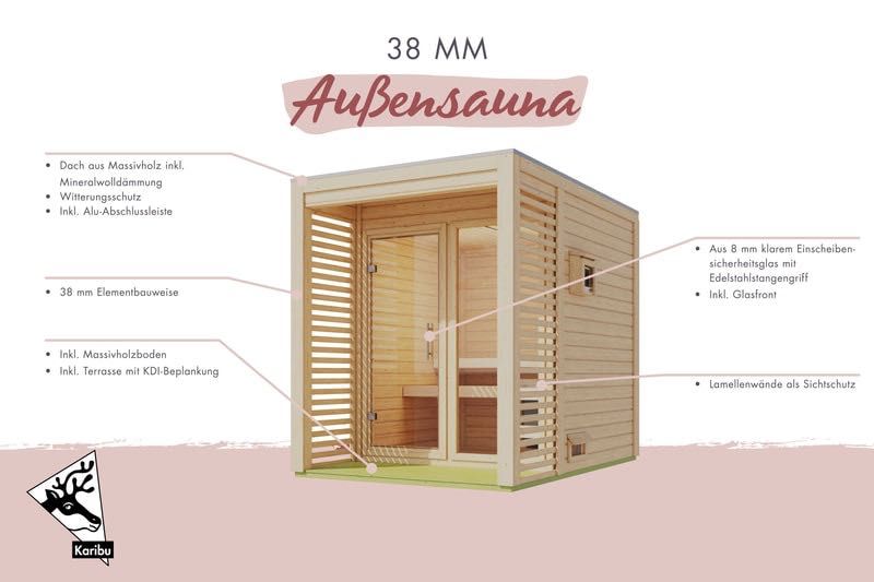 Външна сауна къща Angkor от Karibu, лукс и релакс в градината