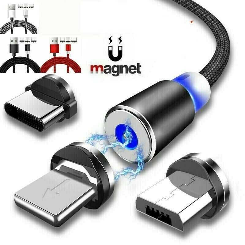 Магнитен кабел за телефон micro USB /type C/Lightning