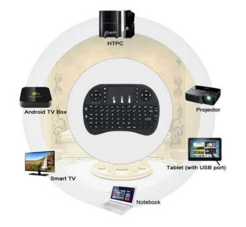 Мини Безжична светеща клавиатура с тъчпад за лаптоп,тв,телефон,таблет