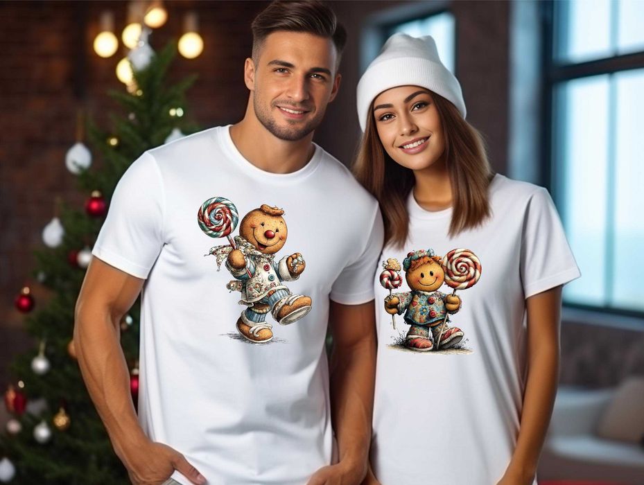 Коледни тениски с бисквитки и котки