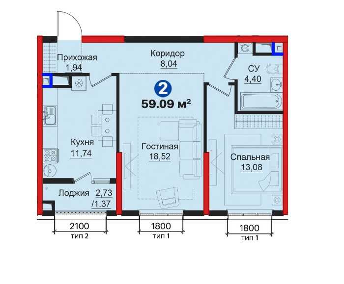 Продается 2-ком Квартира в Готовом Доме от NRG // Круг Рохат