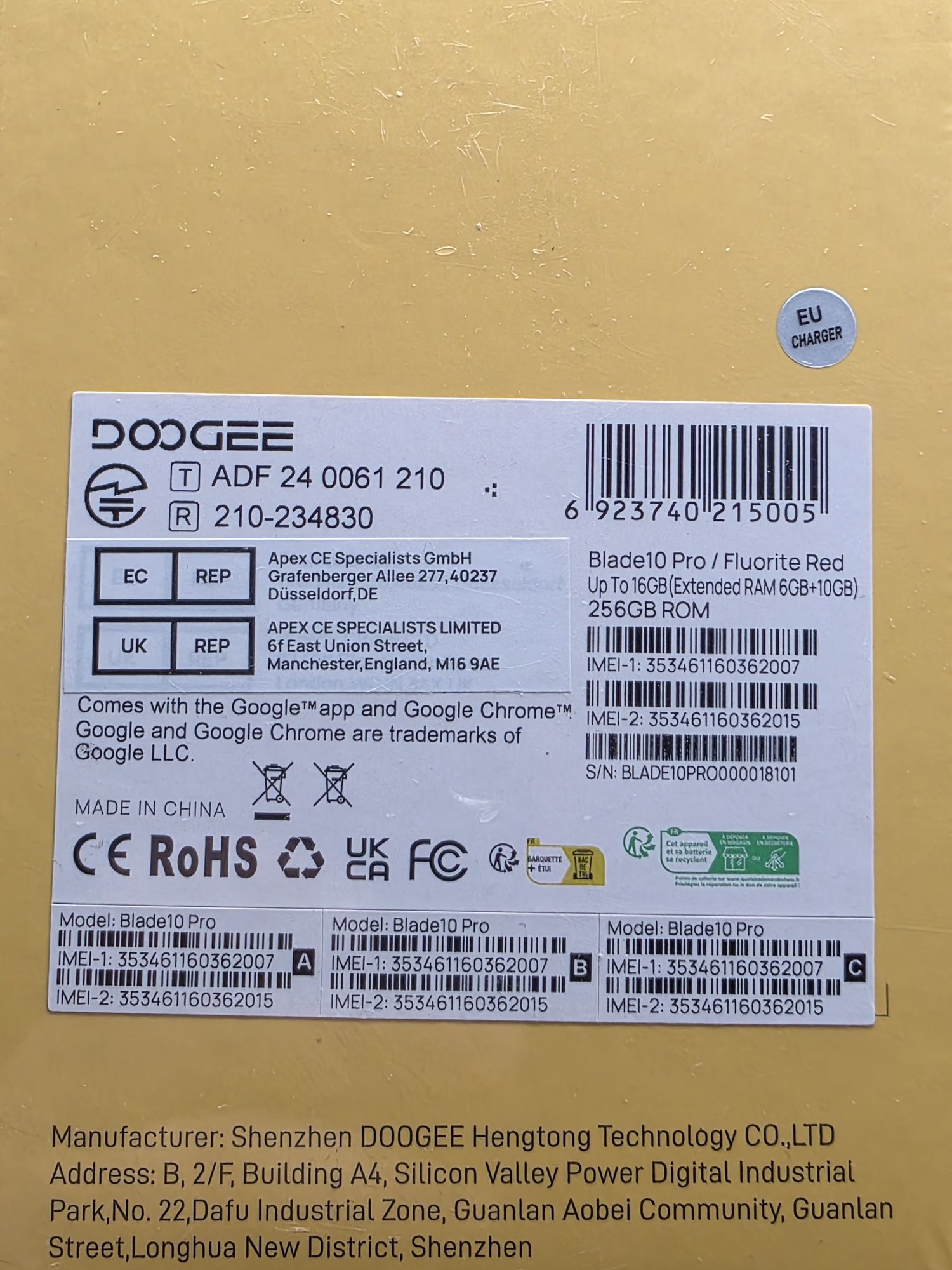 Telefon mobil Doogee Blade 10 Pro Negru + Rosu 4G, 6.56" HD+ 90Hz, 16G