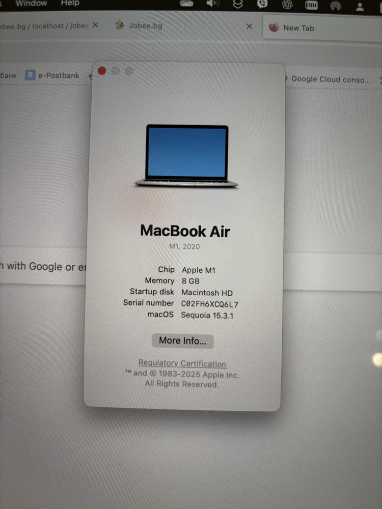 Macbook Air M1 8GB/256GB