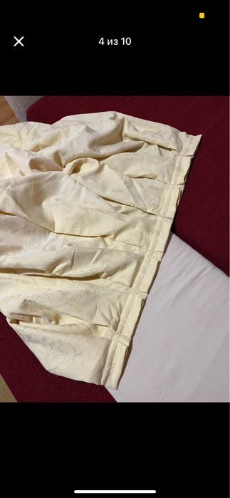 Комплект два броя завеси, цвят светло жълт/шампанско