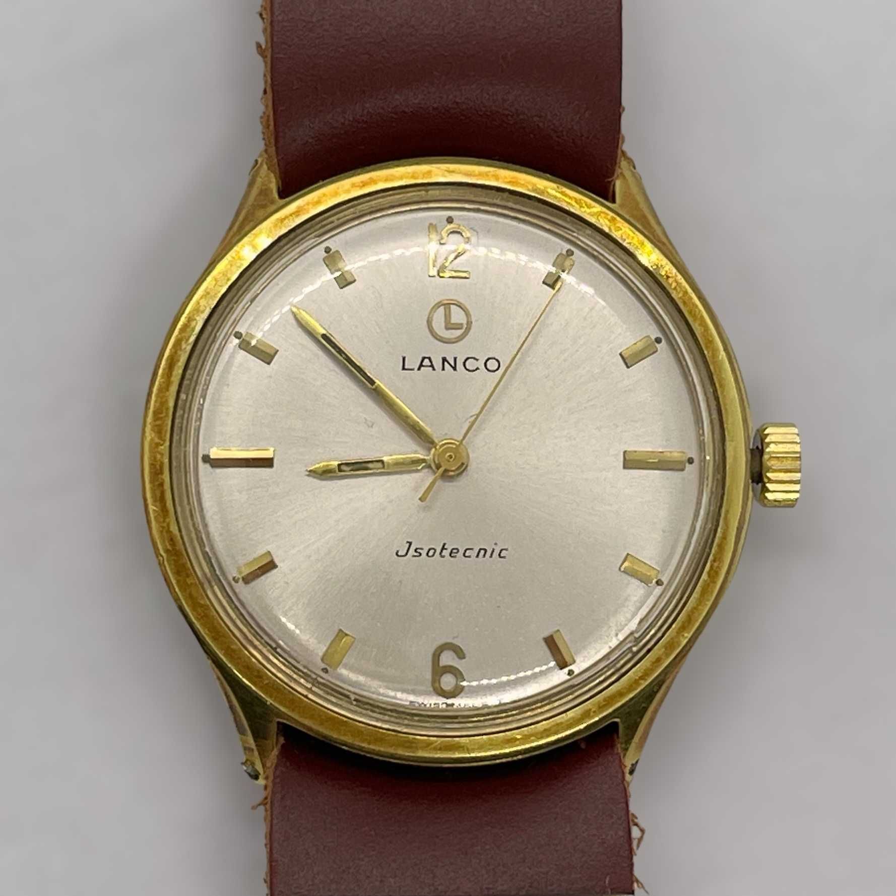 Позлатен швейцарски мъжки часовник Lanco – JSOTECNIC (златен)