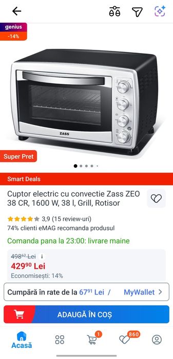 Cuptor electric Zass 38 l, în stare foarte bună