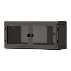 RÅSKOG Wall Cabinet – Gri închis, cu uși din sticlă – IKEA