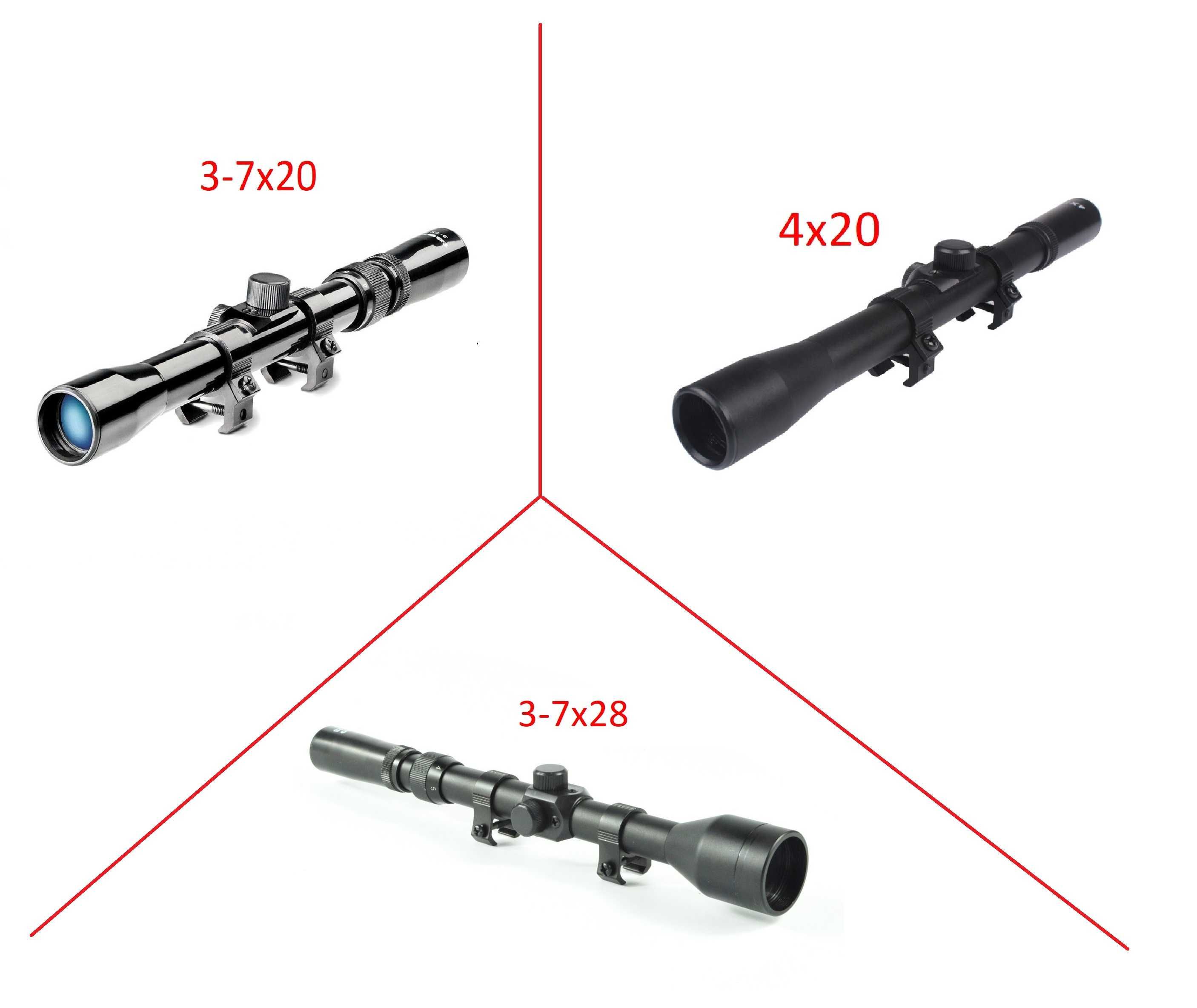 Оптика /3-7х20/3-7х28/4х20 за малокалибрена въздушна пушка оръжие