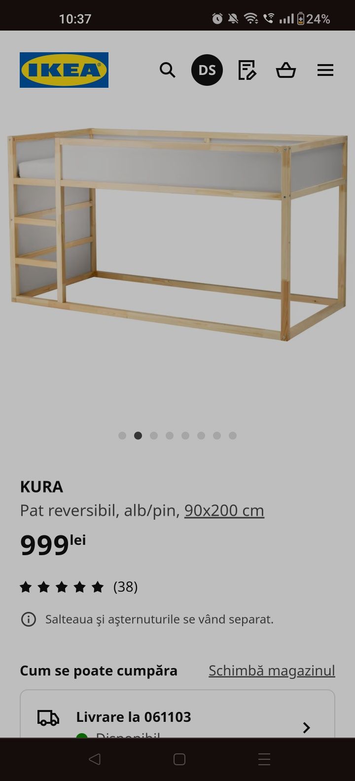 Pat ikea Kura reversibil ca nou