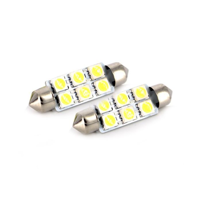 Bec auto LED SMD Carguard cu 2 leduri 12V SV8,5 1.5W, 41 mm, tip sofit, set becuri 2 buc