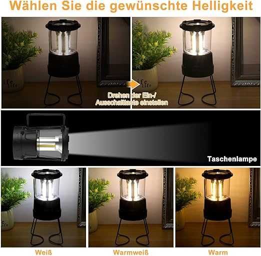 Lampă camping reîncărcabilă 3000 mAh - lanternă și Power Bank